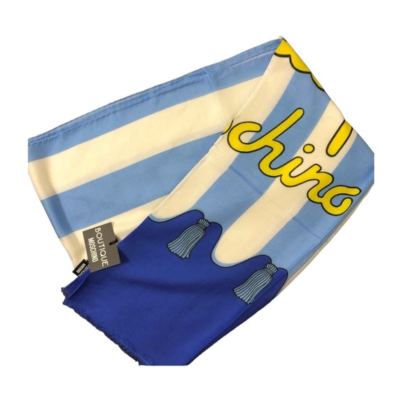NWT 🔥MOSCHINO🔥 Boutique Moschino Large Stripe Scarf - Picture 1 of 8